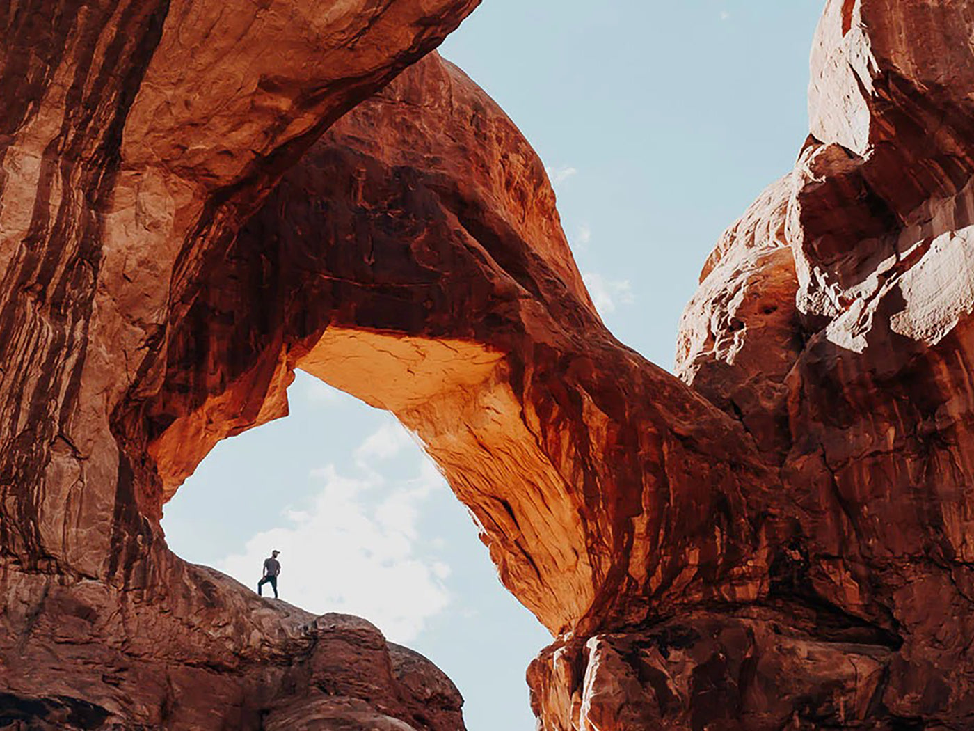 Man standing on rock formation