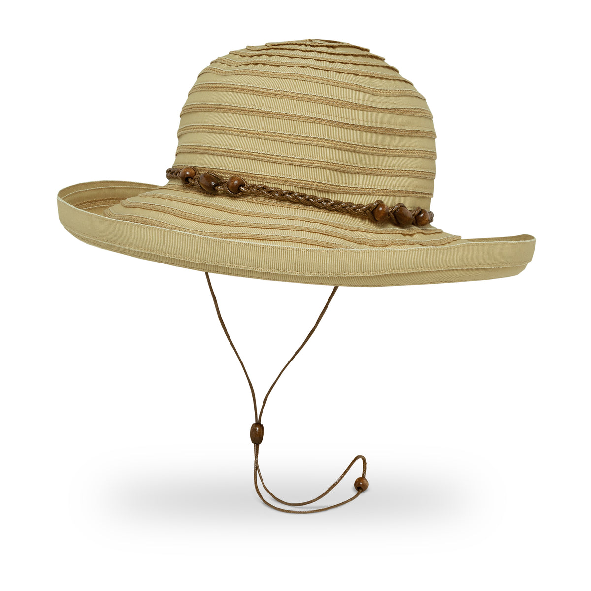 Vineyard Vines Tan Straw Sun Hat with Blue mojito scarf Natural Straw-Style Wide-Brim Hat with Blue Gingham Scarf  main image 3