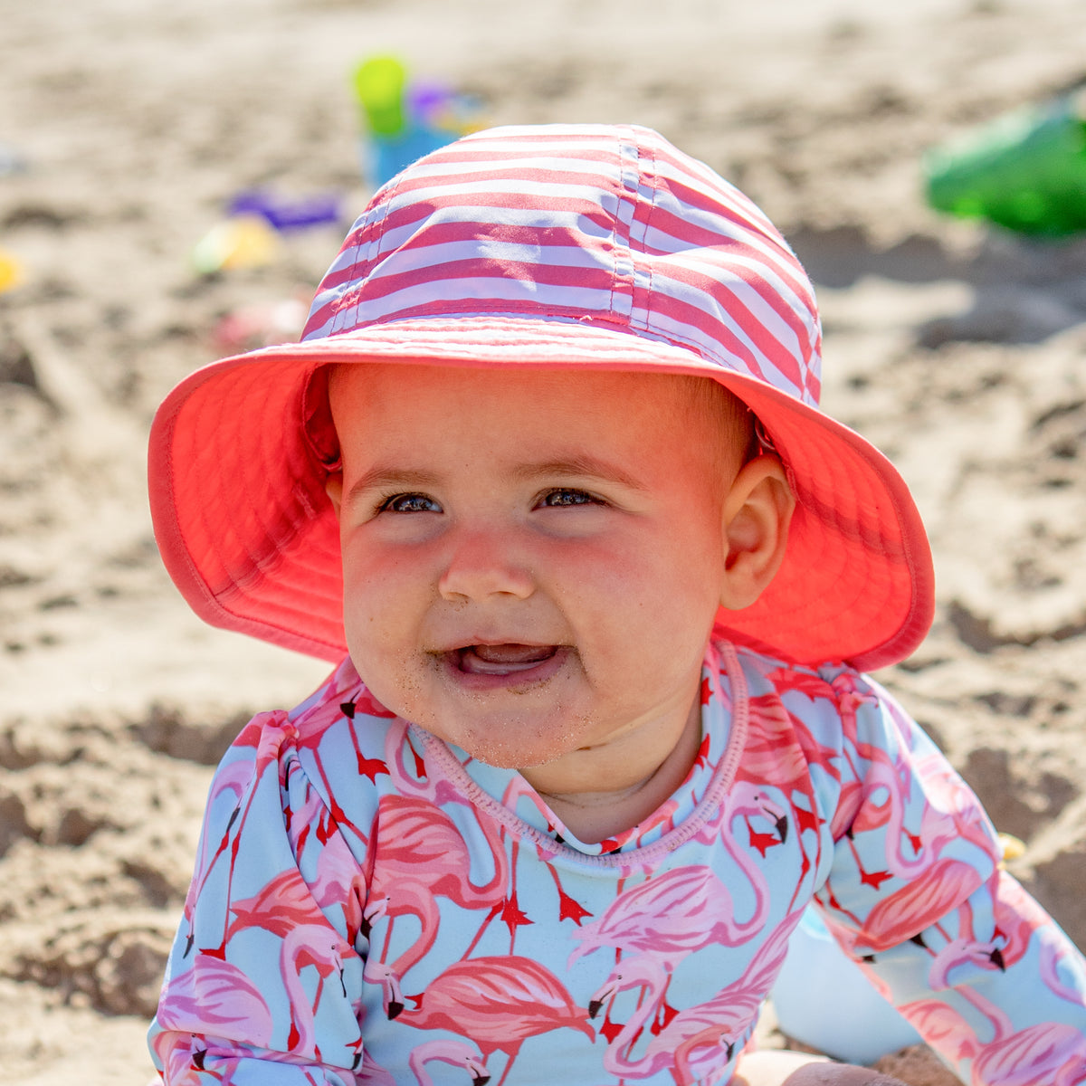 Sunday Afternoons Infant SunSkipper Bucket Hat Navy Stripe Captain S Navy 6-12 Months