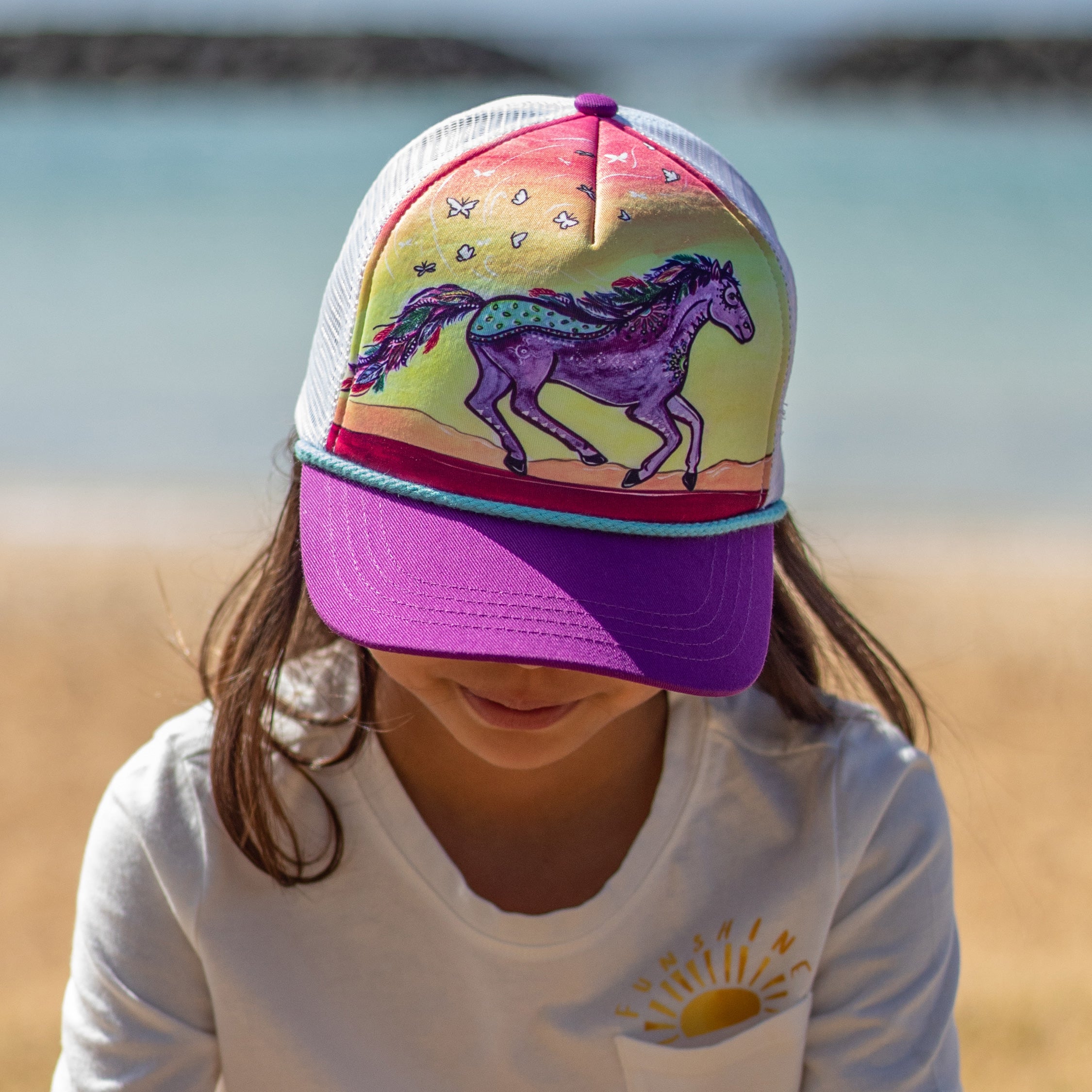 Kids' Horse Feather Cooling Trucker - SALE