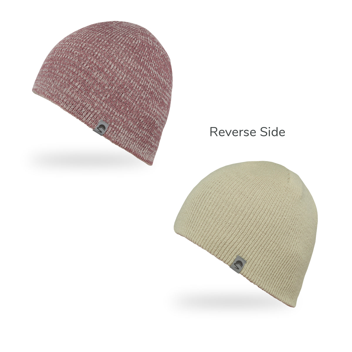 ✨ Women Grey Reflective Beanie Hat Warm Cuffed Winter Knit Hat Sports High Cap Reflective Yarn Knit Beanie by Gebeana --> Shop Hats  main image 3